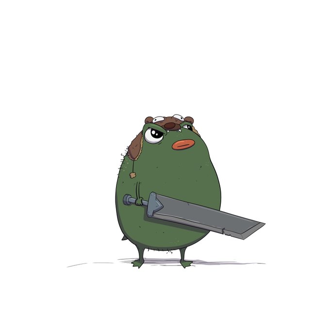 Marcello holding a sword larger than himself